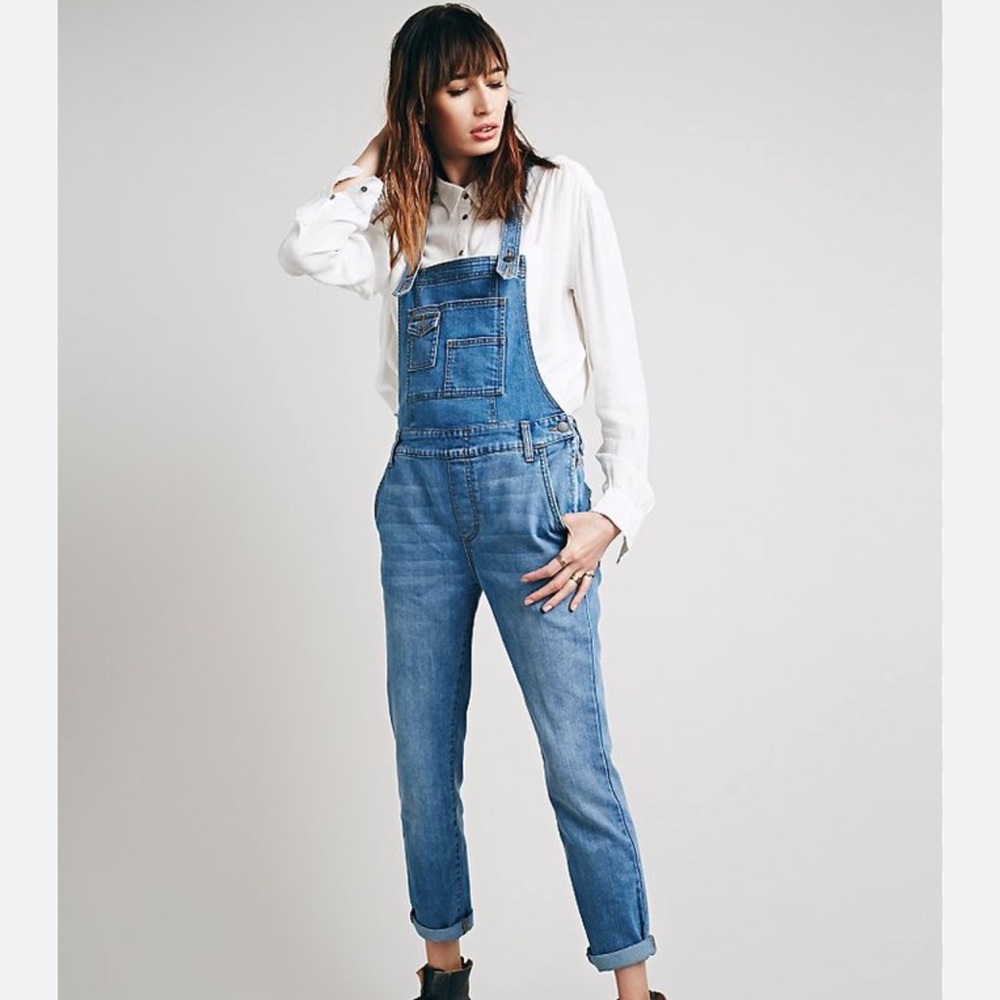 Free people denim overalls